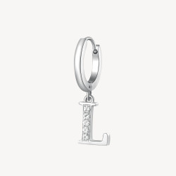 Mono Orecchini Donna Brosway Chakra BHKE068 in Acciaio Silver Lettera L