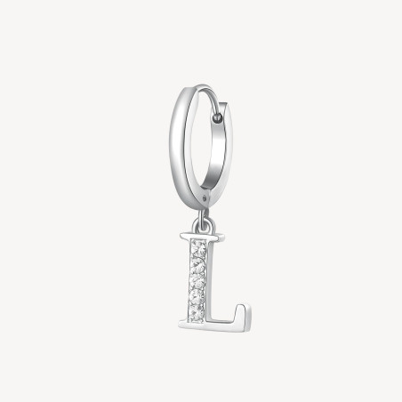 Mono Orecchini Donna Brosway Chakra BHKE068 in Acciaio Silver Lettera L