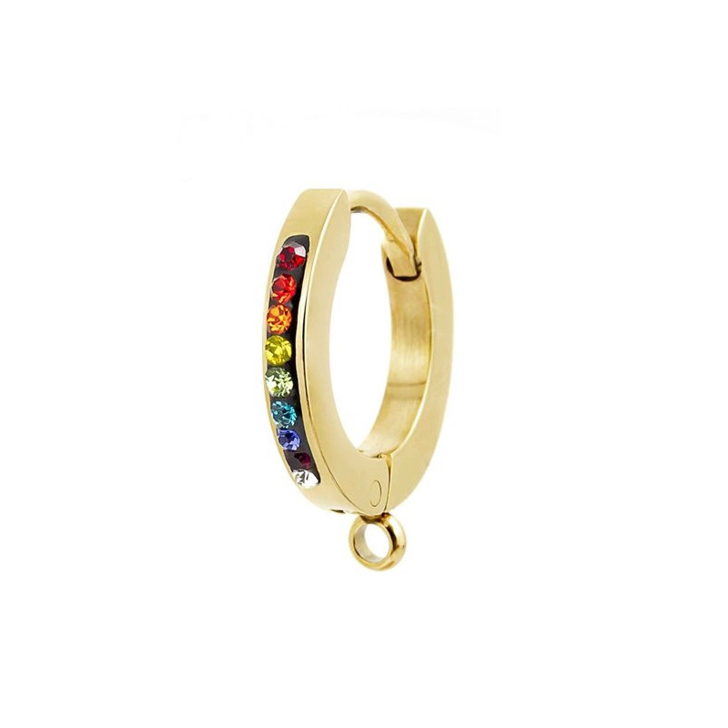 Mono Orecchino Marlù Donna 2OR0055G-RGB in Acciaio Pvd Oro Con Cristalli Arcobaleno Mono Orecchino Marlù Donna 2OR0055G-RGB in Acciaio Pvd Oro Con Cristalli Arcobaleno