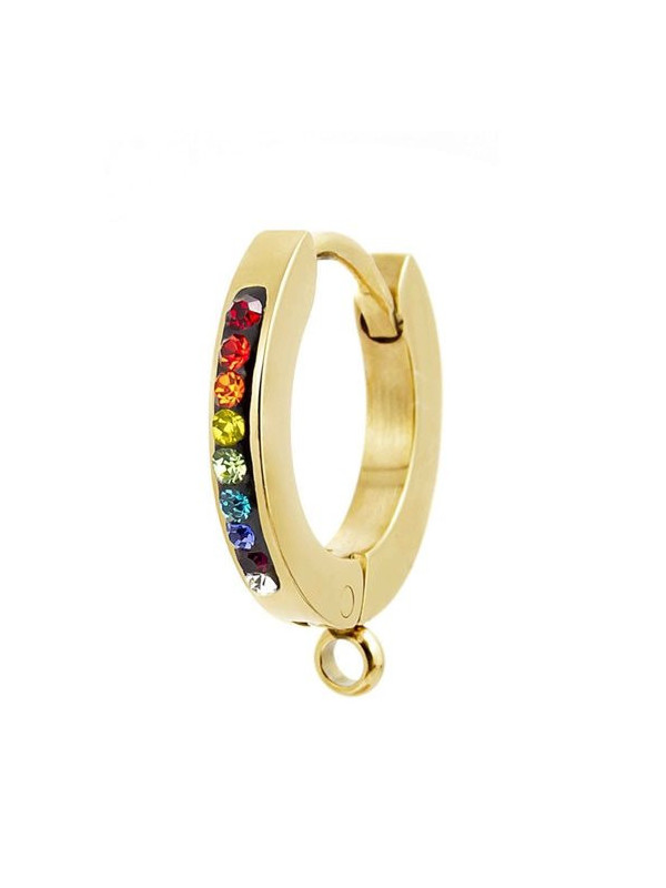 Mono Orecchino Marlù Donna 2OR0055G-RGB in Acciaio Pvd Oro Con Cristalli Arcobaleno