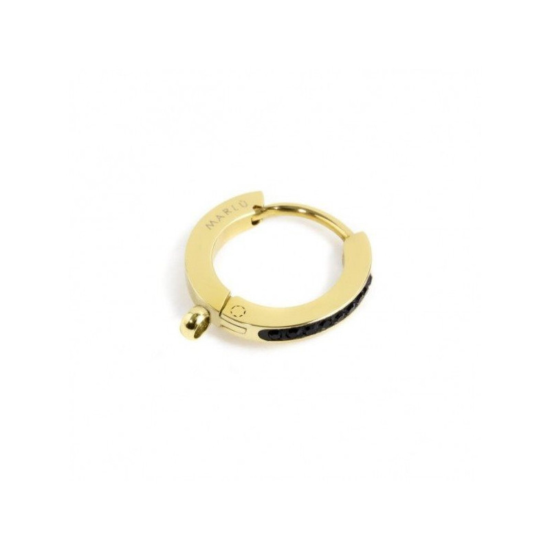Mono Orecchino Donna Marlù 2OR0055G-N in Acciaio Pvd Oro e Cristalli Neri Mono Orecchino Donna Marlù 2OR0055G-N in Acciaio Pvd Oro e Cristalli Neri