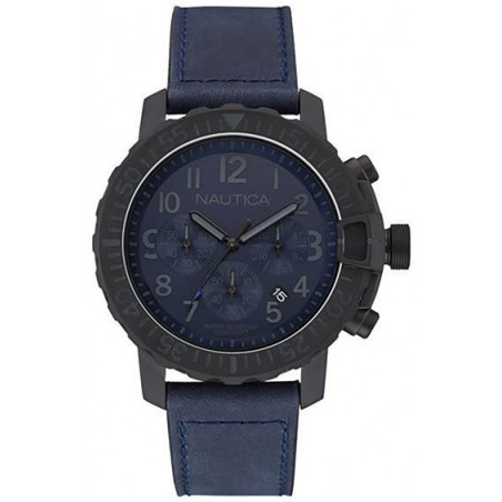 Men's NAUTICA Watch NMS 01 chronograph blue leather