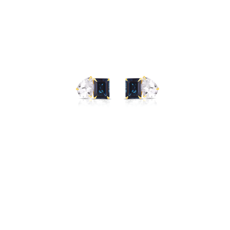 Orecchini Donna A Bottone Liujo LJ2557 in Acciaio Pvd Oro e Cristalli Nero e Bianco