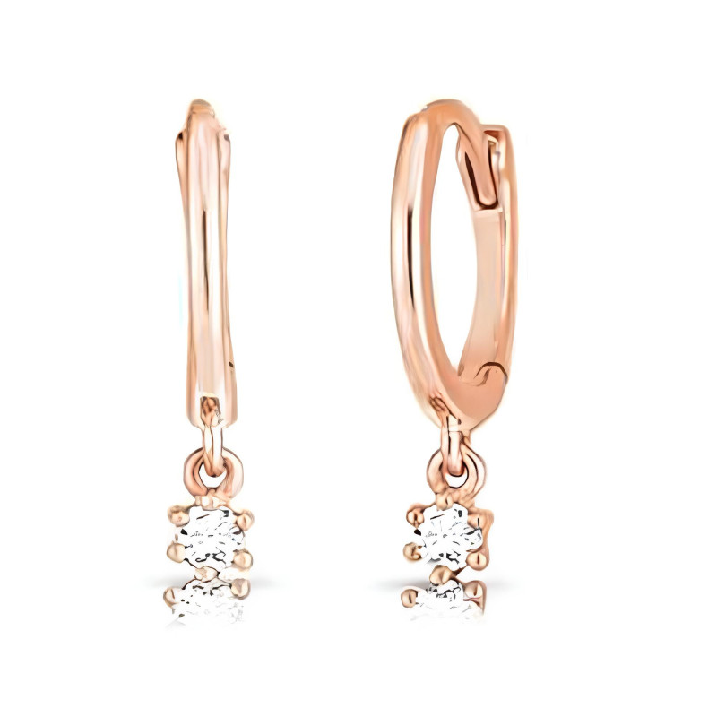 Orecchini Cerchio Donna LiuJo Essential LJ2483 in Acciaio Pvd Oro Rosa Zircone Bianco