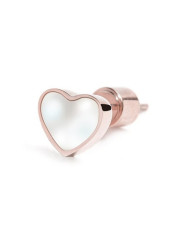 Mono Orecchino Donna Marlù 15OR014R-W Cuore in Acciaio PVd Oro Rosa con Perla