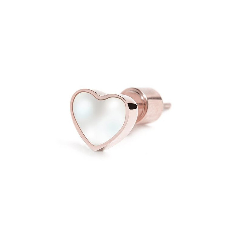 Mono Orecchino Donna Marlù 15OR014R-W Cuore in Acciaio PVd Oro Rosa con Perla Mono Orecchino Donna Marlù 15OR014R-W Cuore in Acciaio PVd Oro Rosa con Perla