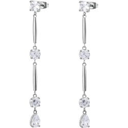 Orecchini Donna Brosway Affinity Bff187 in Acciaio Silver e Cristalli