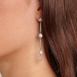 Orecchini Donna Brosway Affinity Bff187 in Acciaio Silver e Cristalli