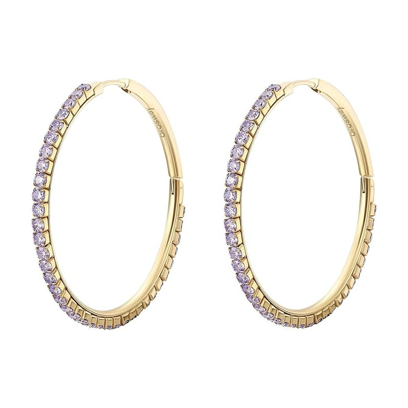 Orecchini Donna Brosway Desideri BEIE026 in Acciaio Pvd Oro Giallo e Cristalli Viola Orecchini Donna Brosway Desideri BEIE026 in Acciaio Pvd Oro Giallo e Cristalli Viola
