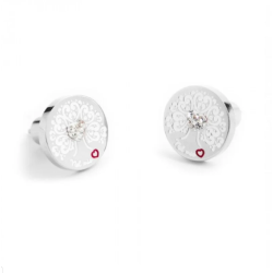 Orecchini Donna Marlù 15OR006 in Acciaio Silver Tondi con Zirocni