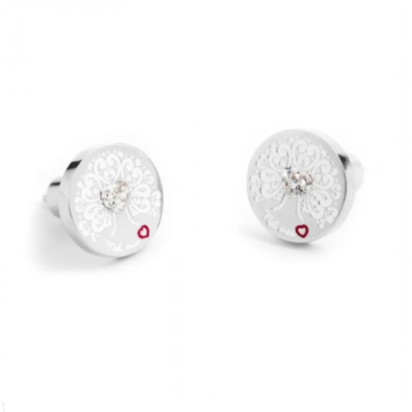Orecchini Donna Marlù 15OR006 in Acciaio Silver Tondi con Zirocni