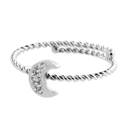 Anello Donna Marlu' Time To 18AN052-S Luna con Cristalli