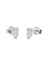 Orecchini Donna Marlù Lobo 18OR046 in Acciaio Silver Gufo
