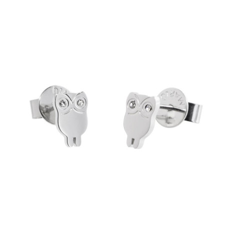 Orecchini Donna Marlù Lobo 18OR046 in Acciaio Silver Gufo