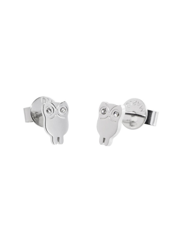 Orecchini Donna Marlù Lobo 18OR046 in Acciaio Silver Gufo