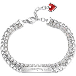 Bracciale da Donna Tennis Brosway Desideri BEI066 in Acciaio con Cuore