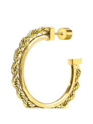 Orecchino semicerchio Marlù Vision unisex acciaio dorato con catena a corna 33OR0053G