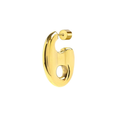 Orecchino semicerchio Marlù Vision donna acciaio dorato con maglia marine 33OR0054G