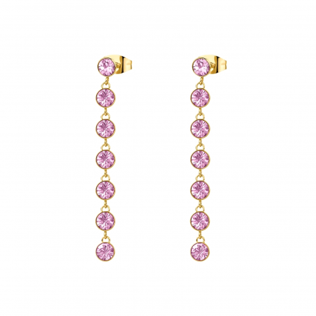 Women's Earrings Brosway Symphonia BYM148 Color Gold and Pink Crystals