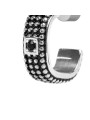 Mono Orecchino unisex Marlù 33OR0049-N a lobo a cerchietto con trama puntinata black oil