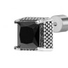 Mono Orecchino unisex Marlù 33OR0047-N a lobo con zircone nero quadrato 0,7mm