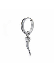 Mono Orecchino unisex Marlù 33OR0044-N a cerchio con corno pendente