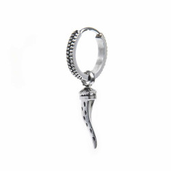 Mono Orecchino unisex Marlù 33OR0044-N a cerchio con corno pendente