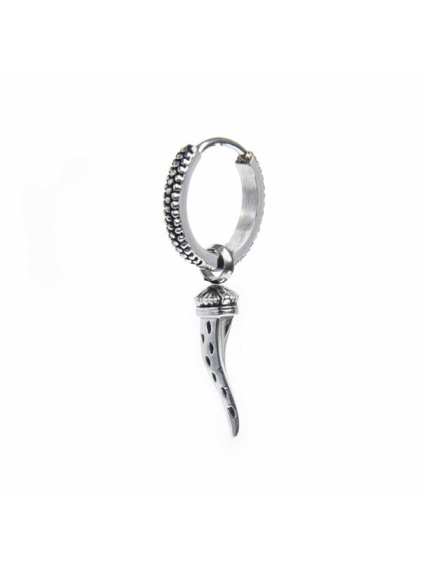 Mono Orecchino unisex Marlù 33OR0044-N a cerchio con corno pendente