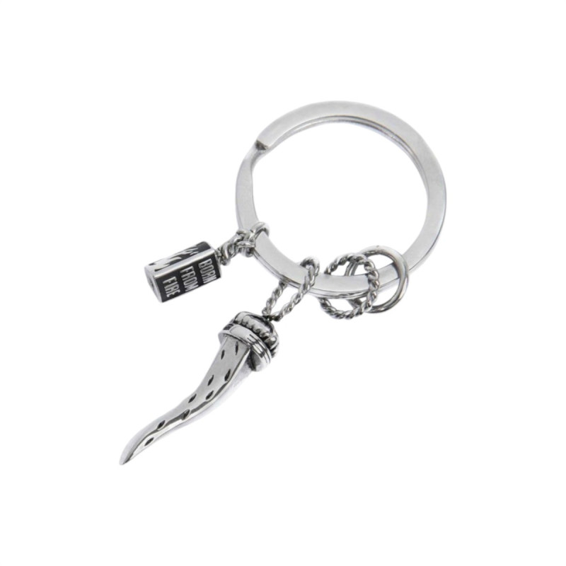 Portachiavi Marlù 33PC003-N Acciaio Silver con Corno Portafortuna Portachiavi Marlù 33PC003-N Acciaio Silver con Corno Portafortuna