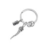 Portachiavi Marlù 33PC003-N Acciaio Silver con Corno Portafortuna