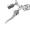 Portachiavi Marlù 33PC003-N Acciaio Silver con Corno Portafortuna