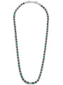 Collana Uomo Marlù 30CO0002 in Acciaio Silver con Pietre Sodalite Nere e Catena