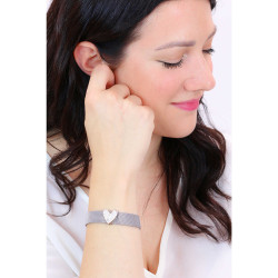 Bracciale Donna LIU JO LJ1866 Colore Argento con Cuore Centrale