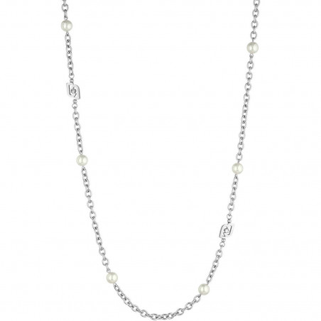 Liu Jo Icon Necklace LJ1663 Woman in Silver Color Steel with White Pearls