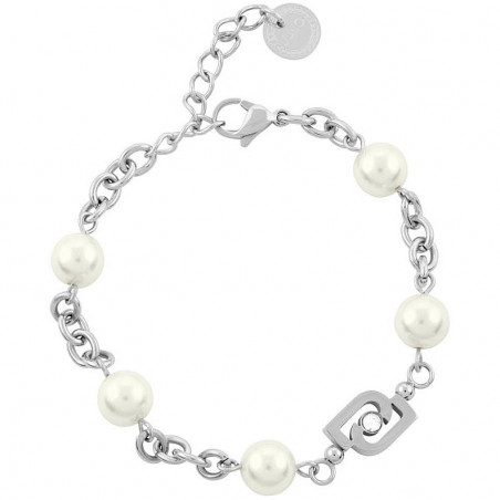 Bracciale Donna LIU JO Icona LJ1664 Colore Argento con Perle Bianche