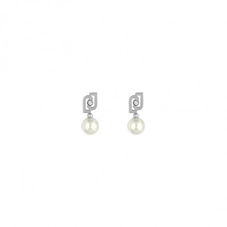 Women's Earrings LiuJo Icon LJ1668 In Steel with White Pearl and Crystal