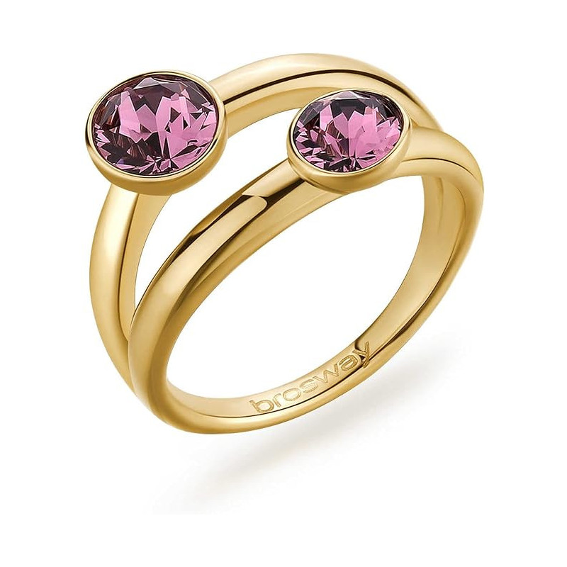 Anello Donna Brosway Affinity BFF175A in Acciaio Pvd Oro Cristalli Viola Anello Donna Brosway Affinity BFF175A in Acciaio Pvd Oro Cristalli Viola