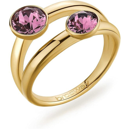 Anello Donna Brosway Affinity BFF175A in Acciaio Pvd Oro Cristalli Viola