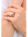 Anello Donna Brosway Affinity BFF175A in Acciaio Pvd Oro Cristalli Viola