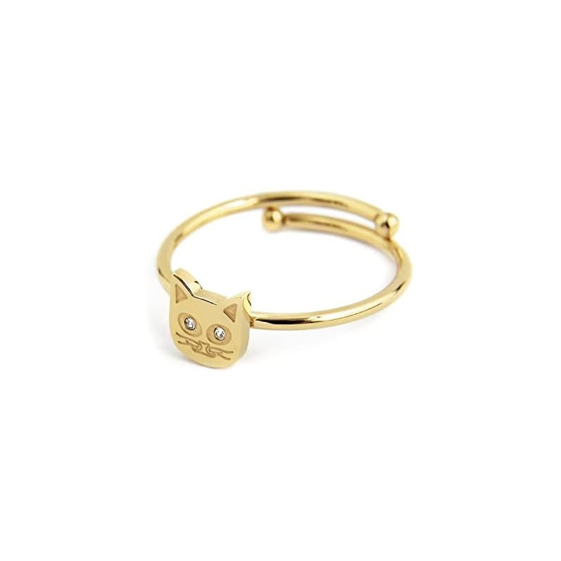 Anello Donna Marlù 18AN054G-M in Acciaio Pvd Oro Giallo con Gatto Anello Donna Marlù 18AN054G-M in Acciaio Pvd Oro Giallo con Gatto