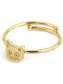 Anello Donna Marlù 18AN054G-M in Acciaio Pvd Oro Giallo con Gatto