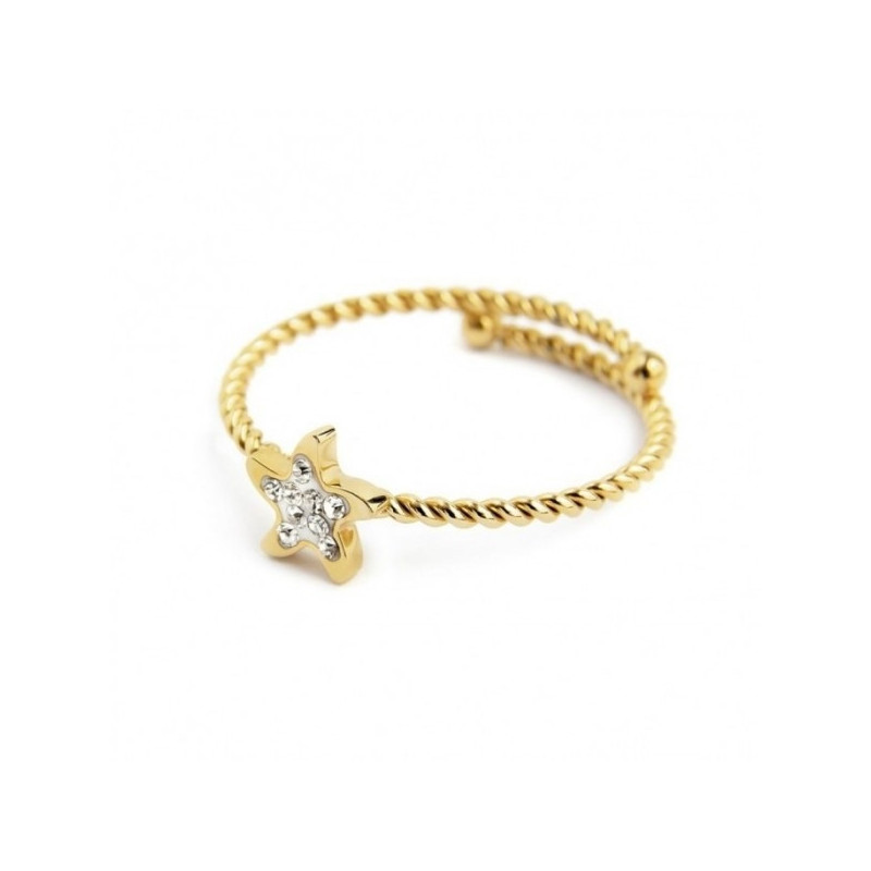 Anello Donna Marlù 18an048g-s Stella Marina con Cristalli Bianchi in Acciaio Pvd Oro Anello Donna Marlù 18an048g-s Stella Marina con Cristalli Bianchi in Acciaio Pvd Oro