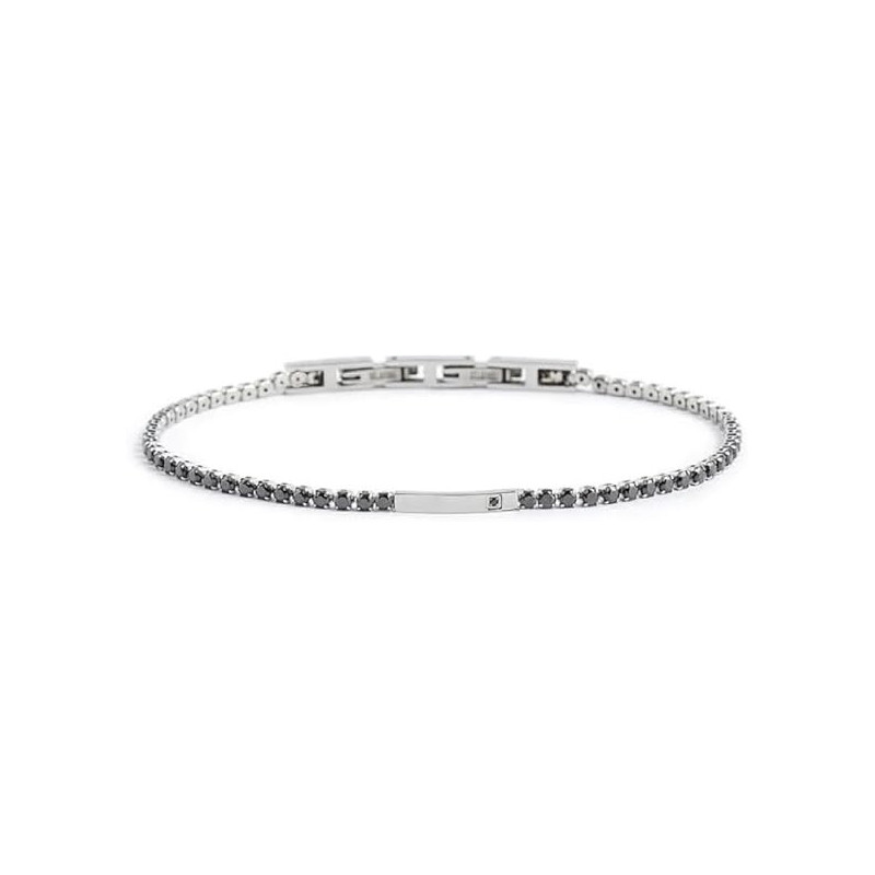 Bracciale Uomo Marlù 1BR0067-N in Acciaio Silver con Pietre Grigio Scuro Bracciale Uomo Marlù 1BR0067-N in Acciaio Silver con Pietre Grigio Scuro