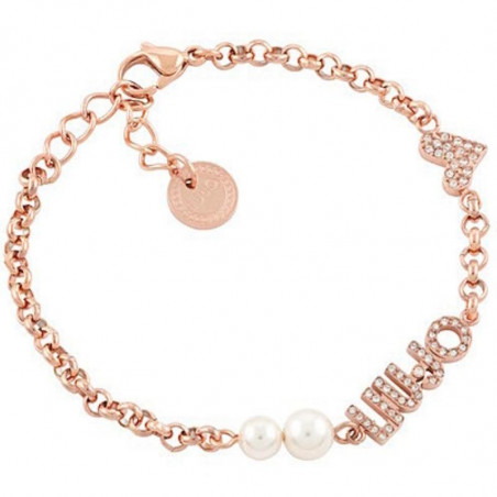 Bracciale Donna LIU JO Icona LJ1696 Colore Oro Rosa con Perle Bianche e Cuore