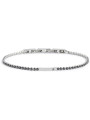 Bracciale Uomo Marlù 1BR0067-N in Acciaio Silver con Pietre Grigio Scuro