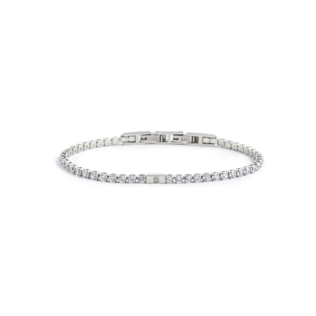 Bracciale Tennis Marlù da uomo in acciaio Silver 1BR0068-W con Zirconi
