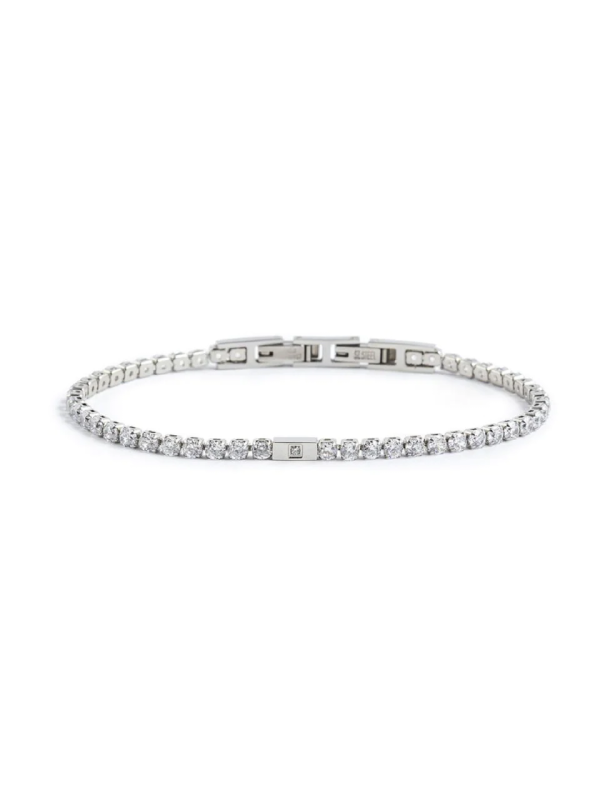 Bracciale Tennis Marlù da uomo in acciaio Silver 1BR0068-W con Zirconi