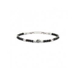Bracciale Marlù Unisex 2BR0080-N in acciaio, anallergico, con ematite Nere