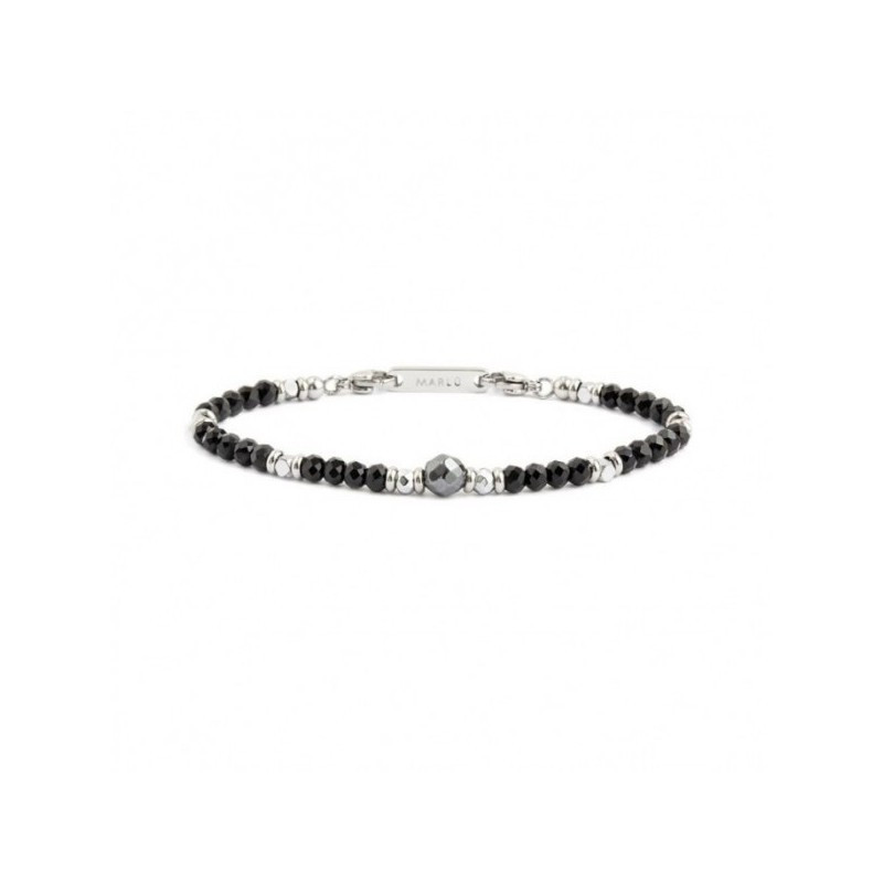 Bracciale Marlù Unisex 2BR0080-N in acciaio, anallergico, con ematite Nere