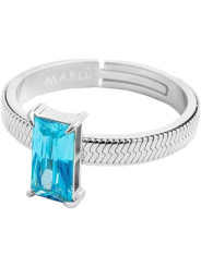 Anello Donna Marlù 31AN0003AM-S Sparkless in Acciaio Silver con Zircone Azzurro